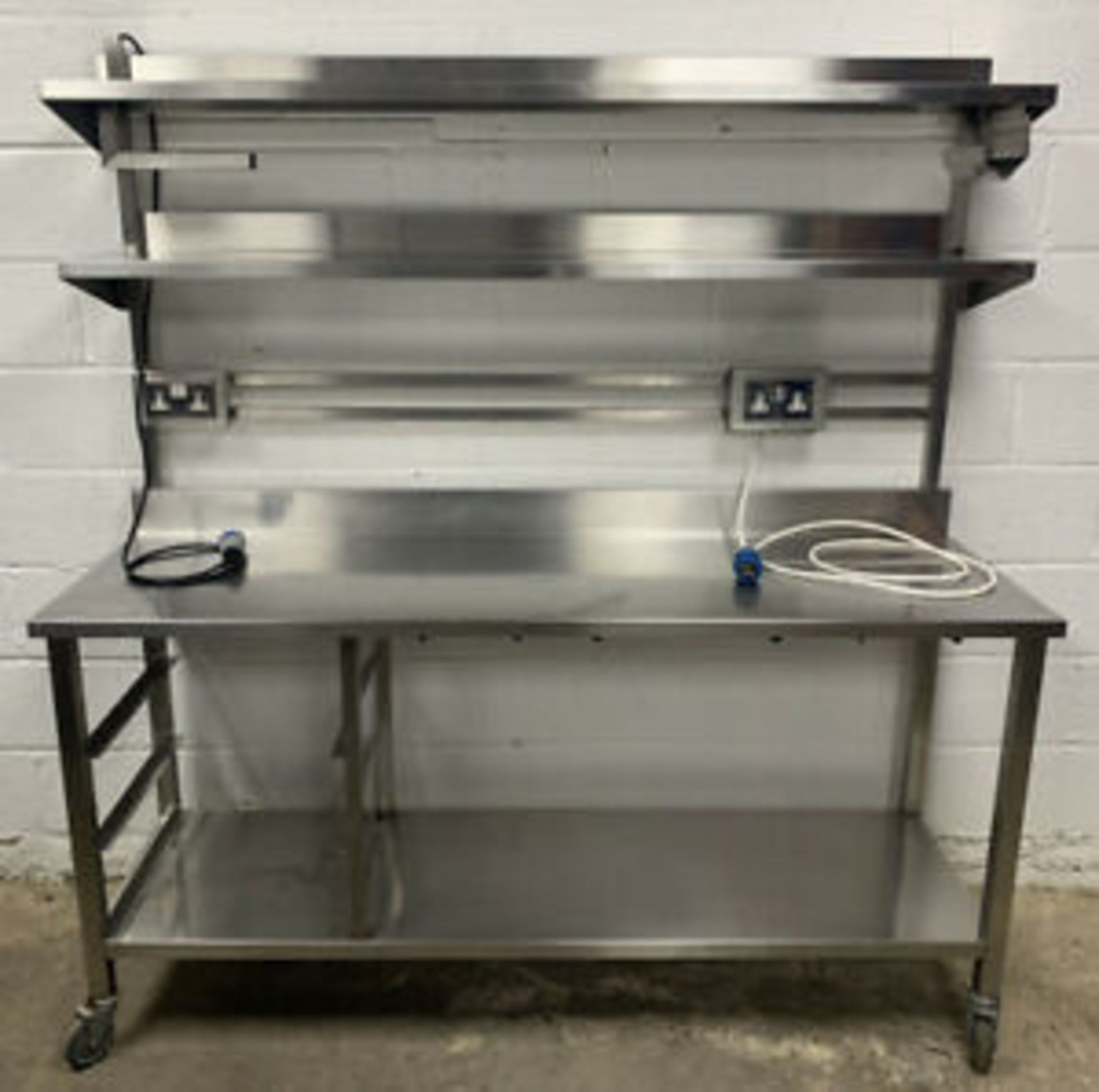 HEAVY DUTY STAINLESS STEEL PREPARATION UNIT WITH SHELVES