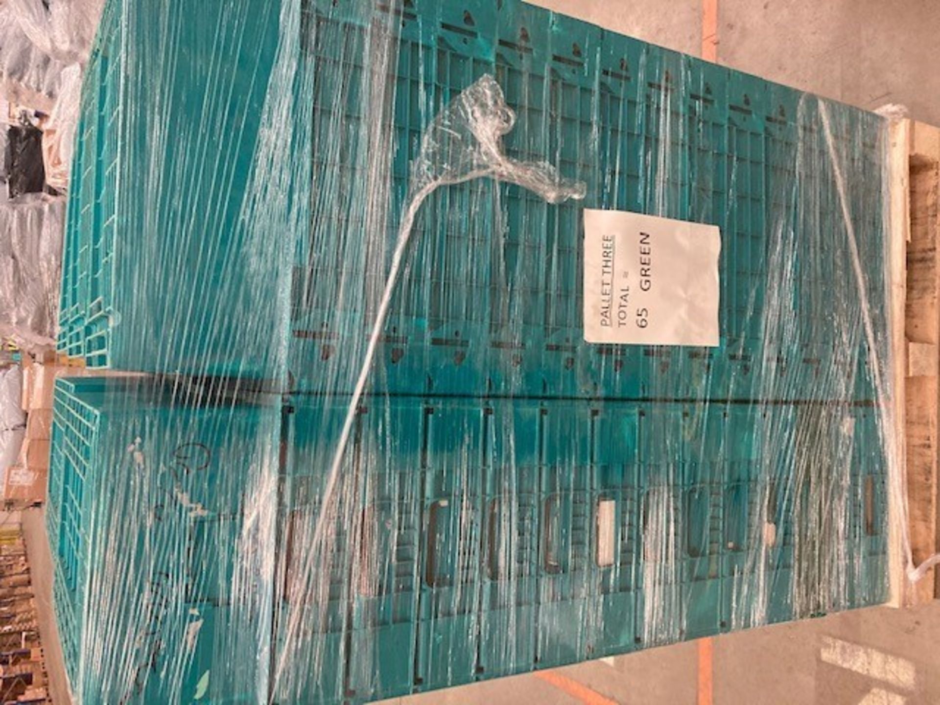 1 x Pallet of 65 Green Totes