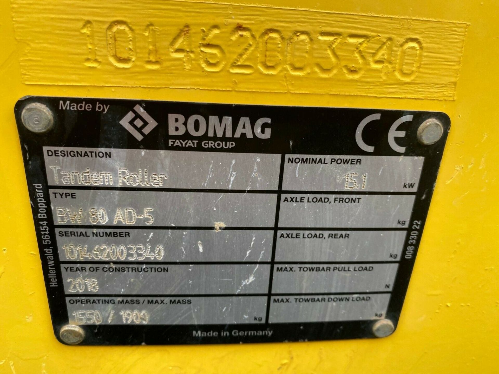 Bomag BW80 AD-5 Tandem Roller 2018 - Image 10 of 10