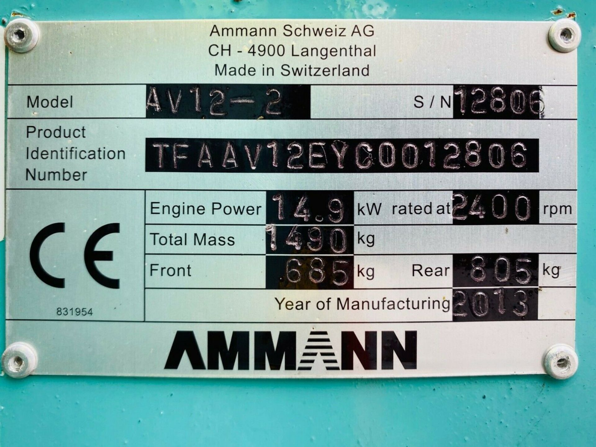 Ammann AV12-2 Tandem Roller 2013 - Image 11 of 11