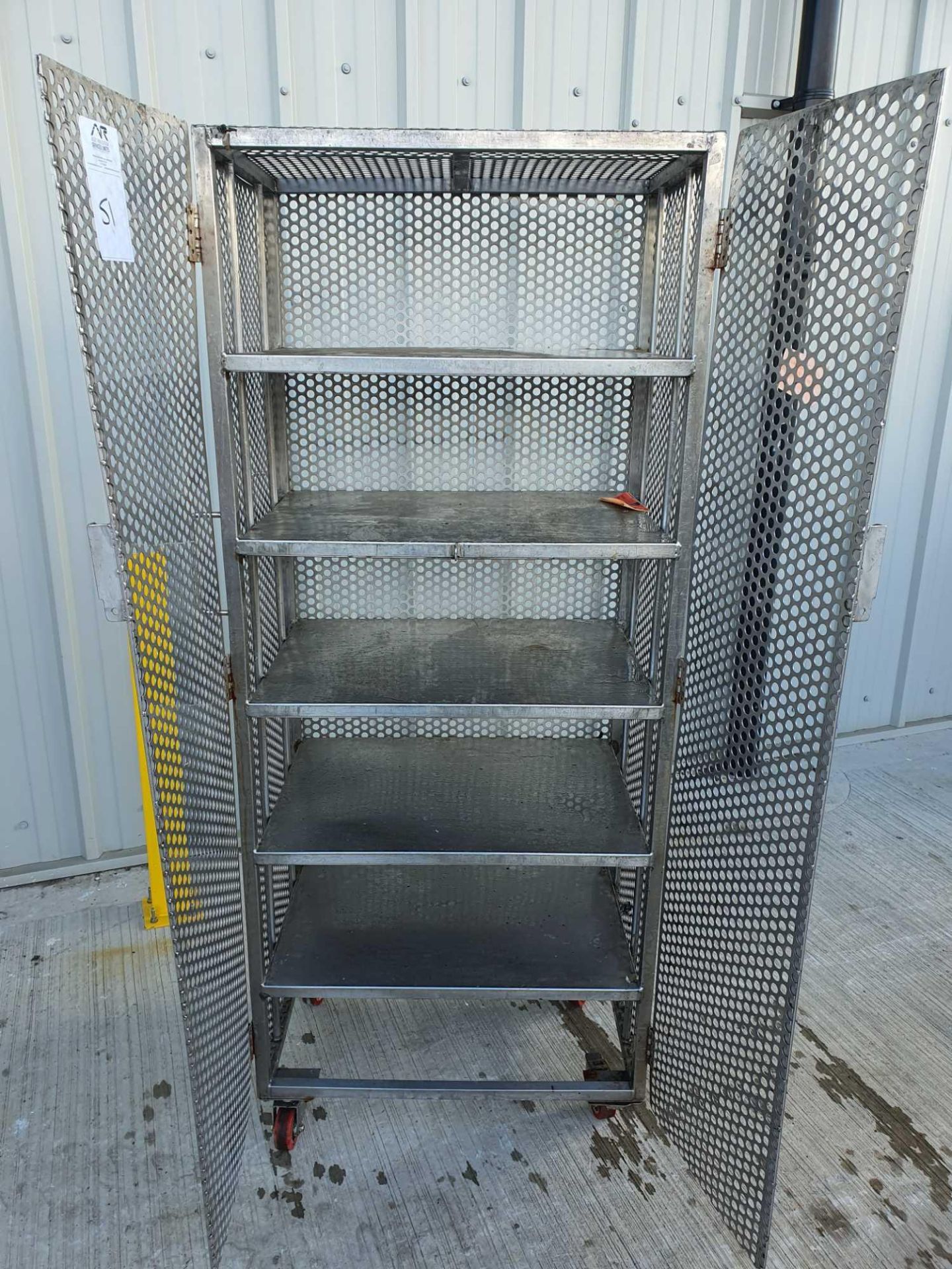 Stainless steel 6 tier lockable trolley on wheels - Image 2 of 2