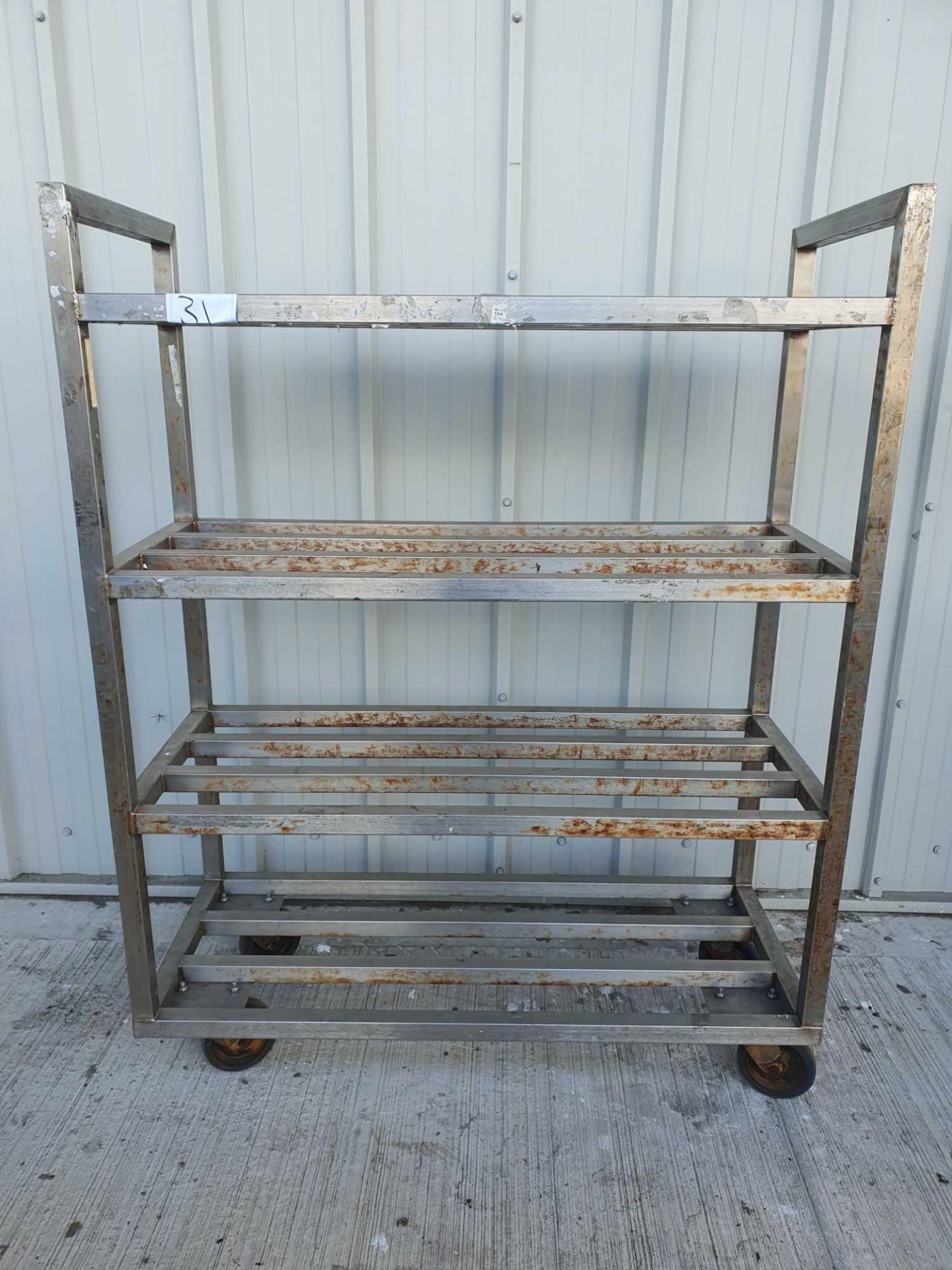 Stainless steel 4 tier shelves on wheels