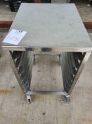 Stainless steel bench on wheels h,86cm - w,54cm - d,66cm