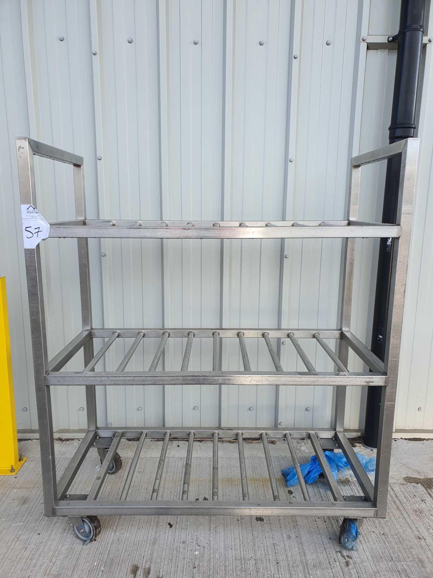 Stainless steel 3 tier shelves on wheels