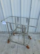 Stainless steel trolley on wheels