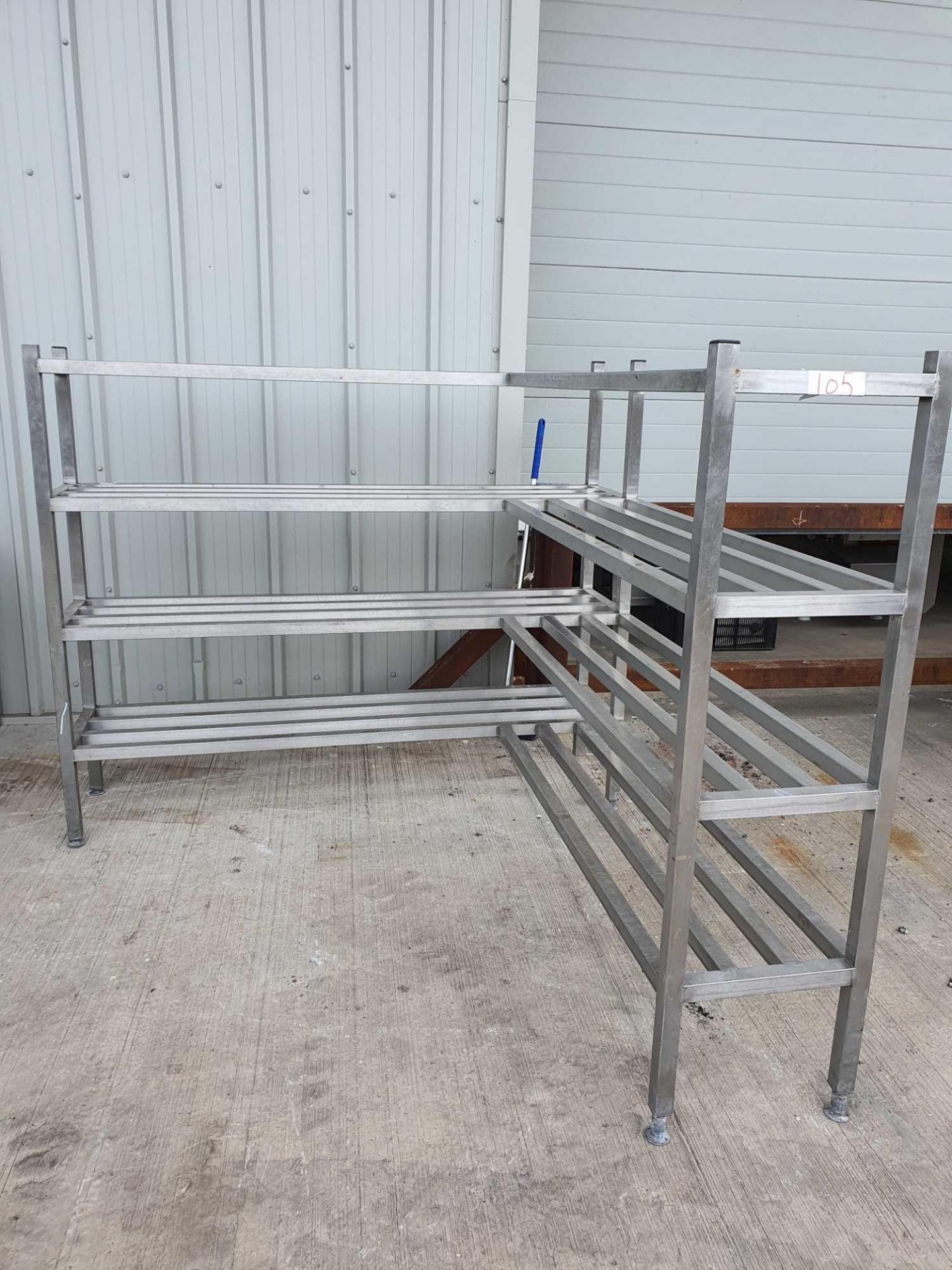 Stainless steel 4 tier corner shelve unit