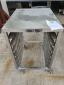 Stainless steel bench on wheels