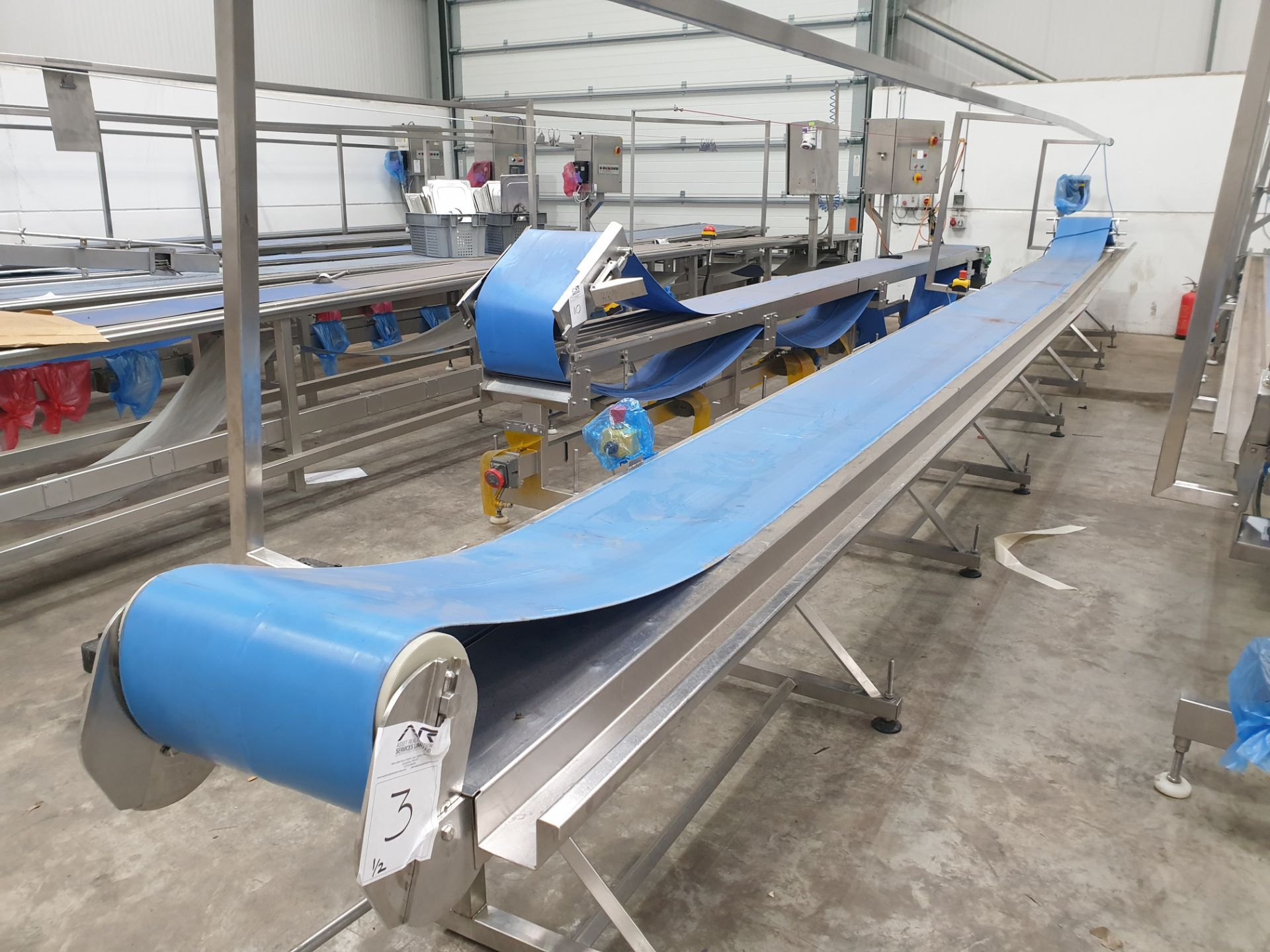 AFT GROTE Continuous Belt Assembly Conveyor with INVERTEC Variable Speed Control