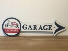 Lambretta Cast Iron Garage Arrow Sign