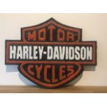 Harley Davidson Motorcycles Cast Iron Sign