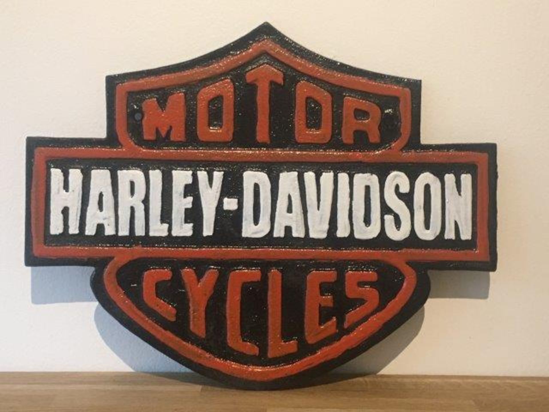 Harley Davidson Motorcycles Cast Iron Sign