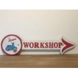 Vespa Cast Iron Workshop Arrow Sign