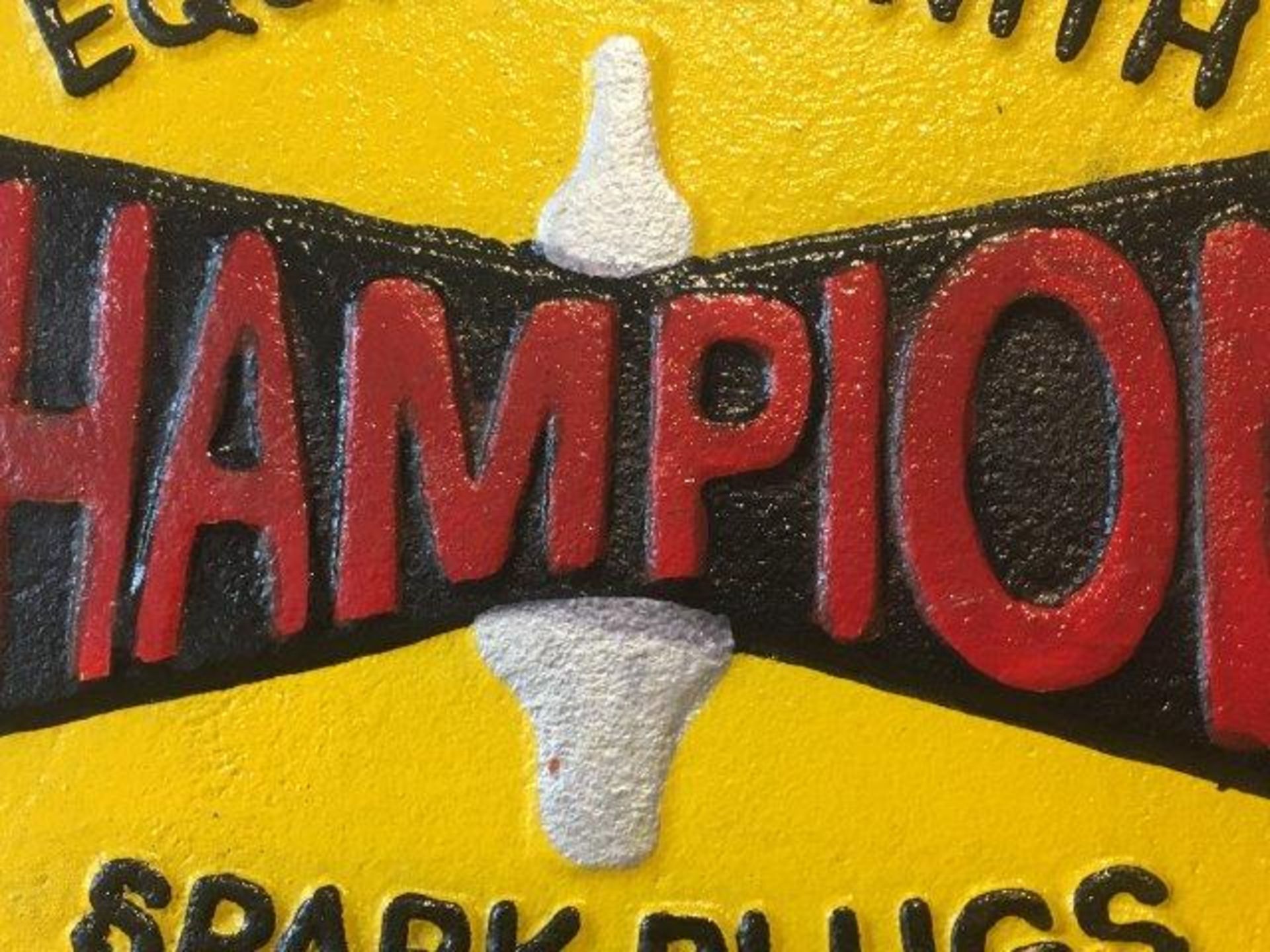 Champion 'Spark Plugs' Cast Iron Sign - Image 4 of 5