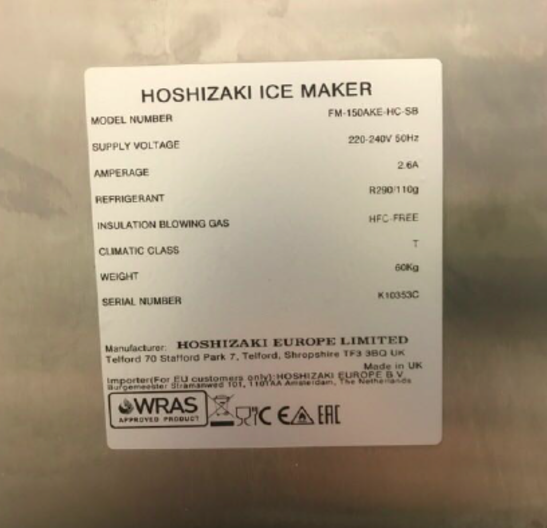 Ice Cube Maker FM-150AKE-HCN-SB - Image 3 of 9