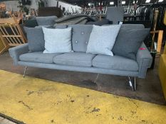 Commercial Grade 3 Seater Grey Fabric Sofa