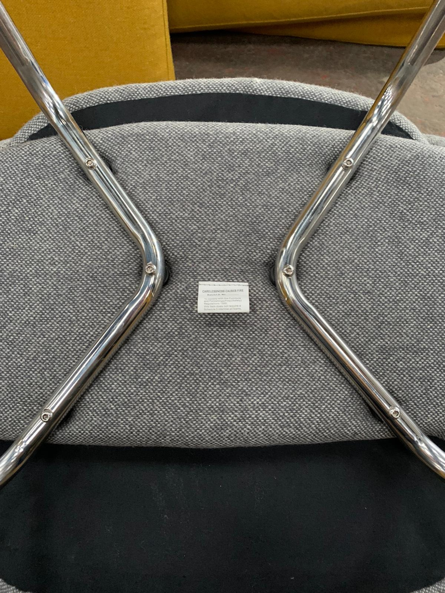 Grey Fabric Commercial Grade Chair with Chrome Legs x2 - Image 9 of 9