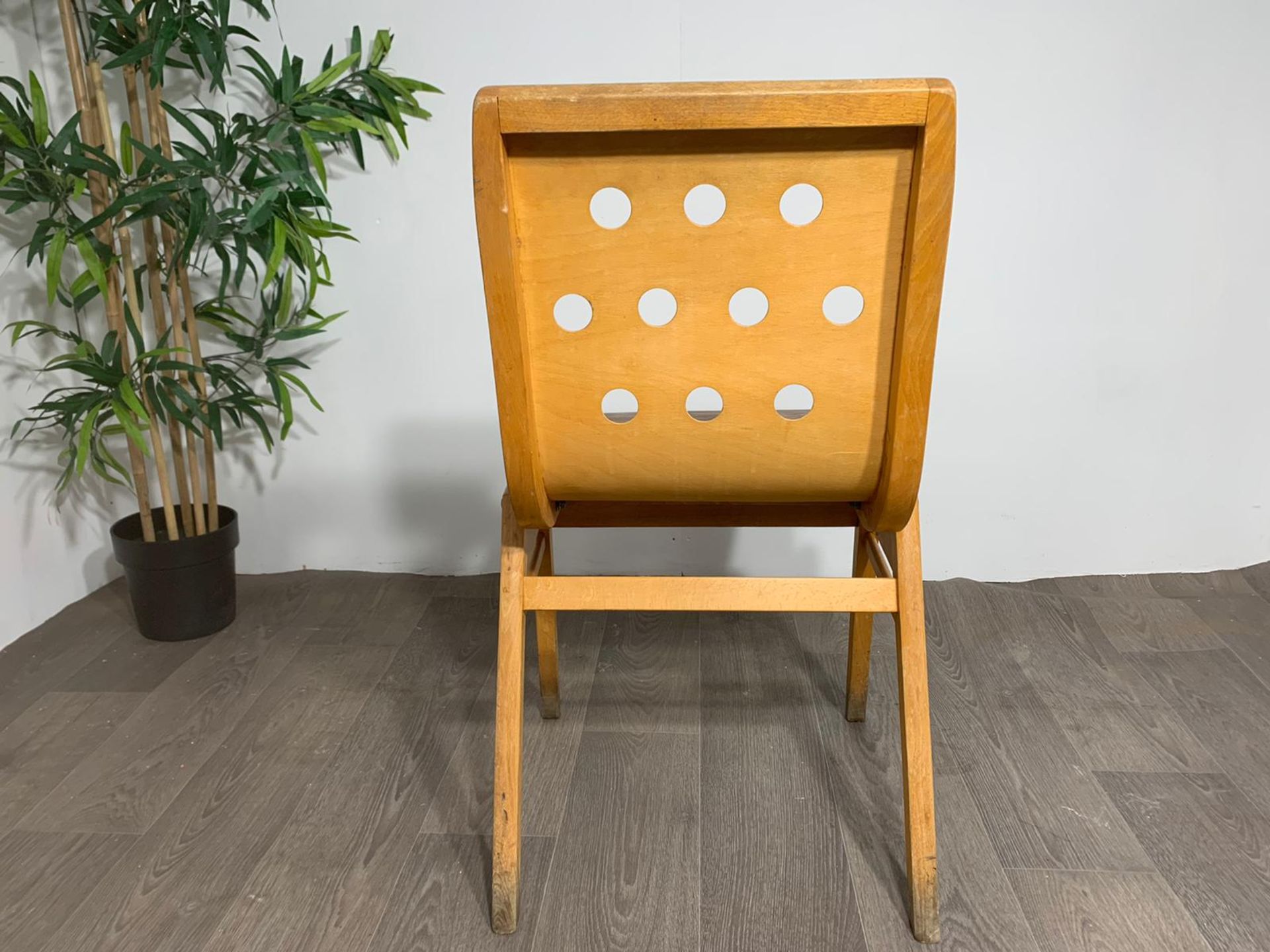 Mid Century Wooden Chair With Hole Detail - Image 9 of 10