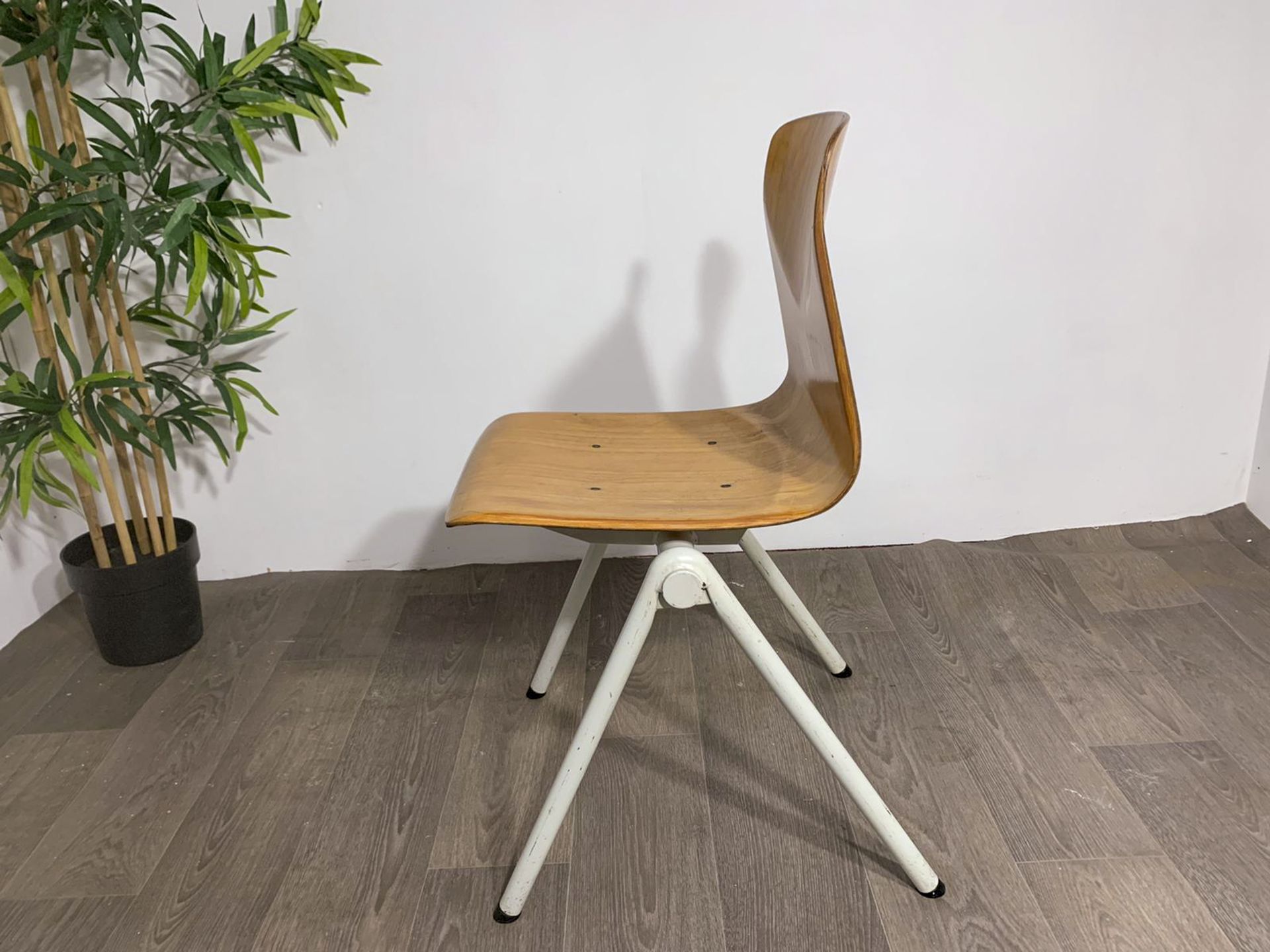Mid Century Wooden Chair with Steel Legs - Image 2 of 9