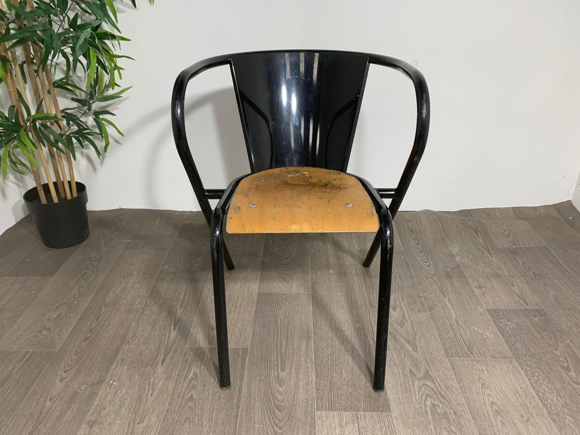 Adico 5008 Black Chair With Wooden Seat - Image 9 of 10