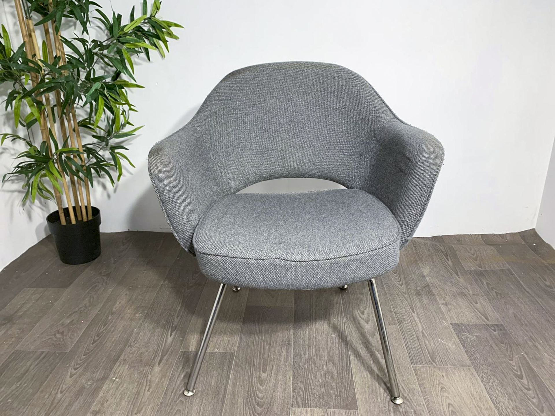 Grey Fabric Commercial Grade Chair with Chrome Legs x2 - Image 5 of 8