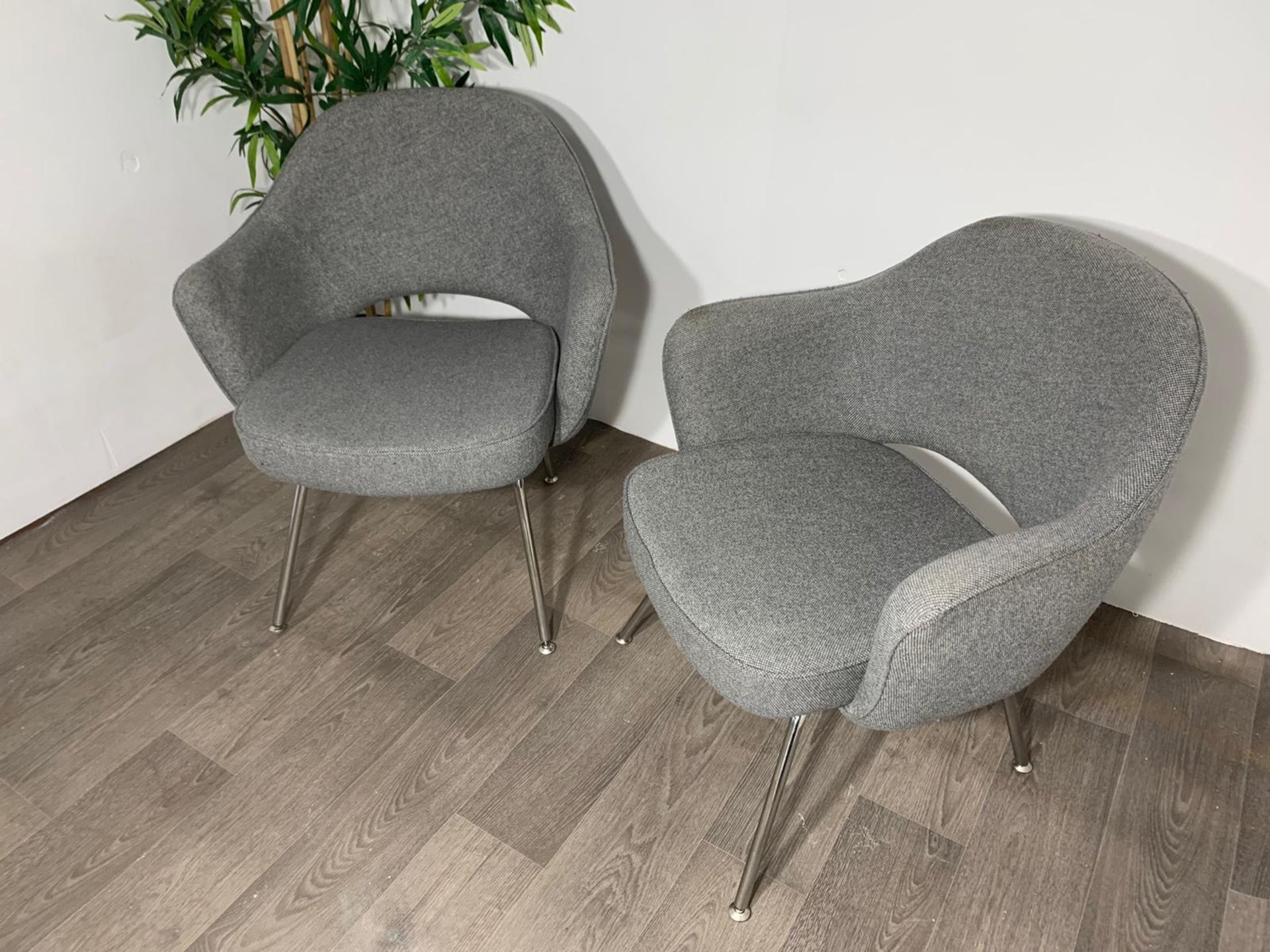 Grey Fabric Commercial Grade Chair with Chrome Legs x2 - Image 9 of 12