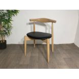 Wooden Chair with Leather Paded Seat