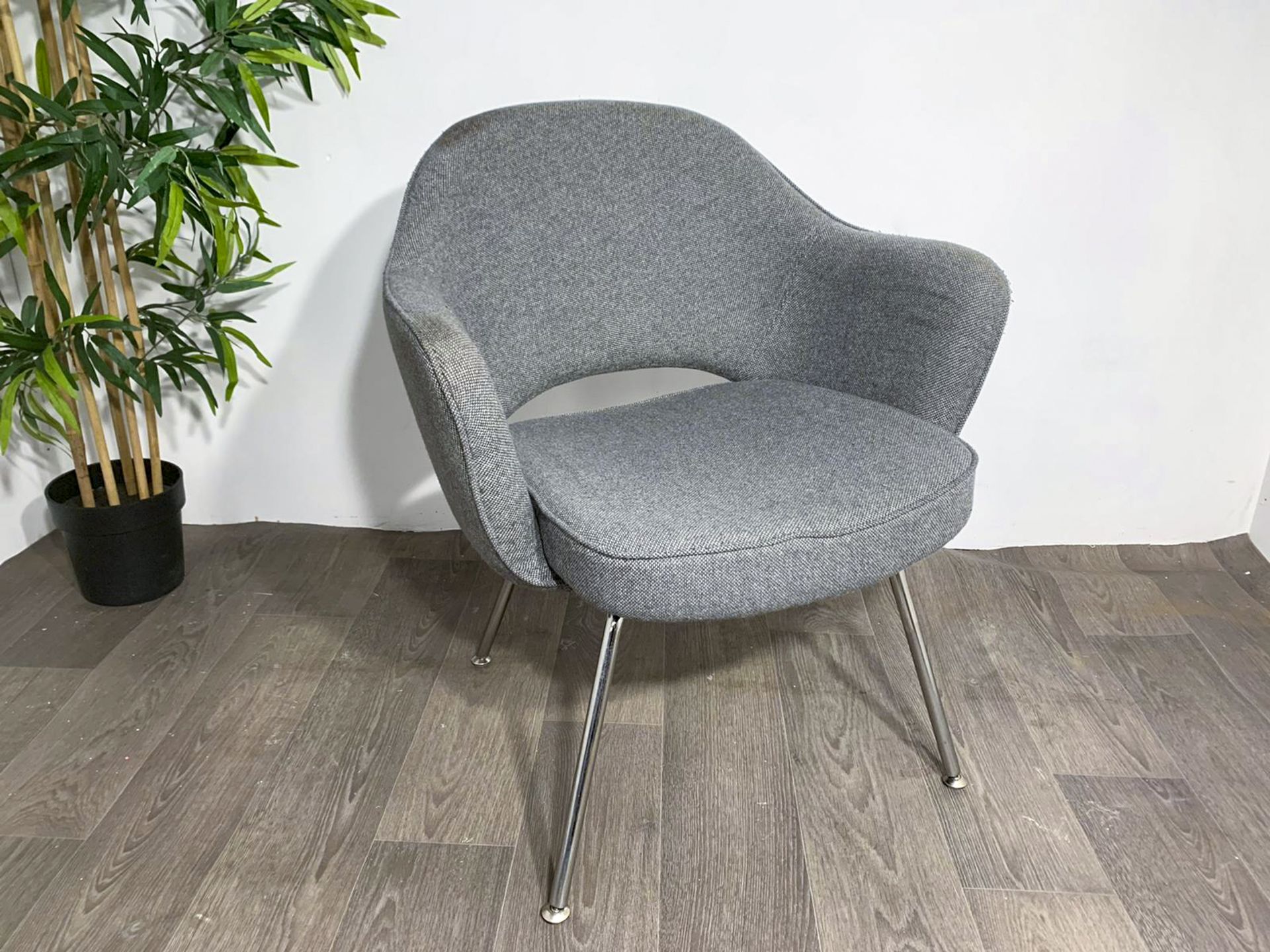 Grey Fabric Commercial Grade Chair with Chrome Legs x2 - Image 5 of 9
