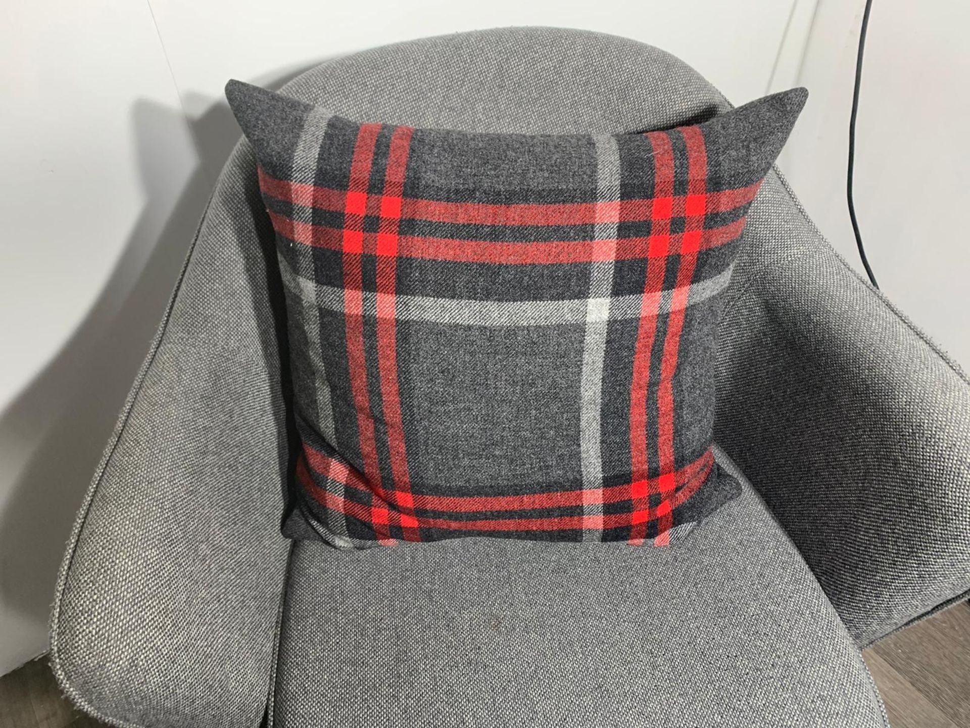 Commercial Grade Tartan Feather Cushions x2 - Image 2 of 4