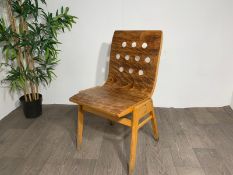 Mid Century Wooden Chair With Hole Detail