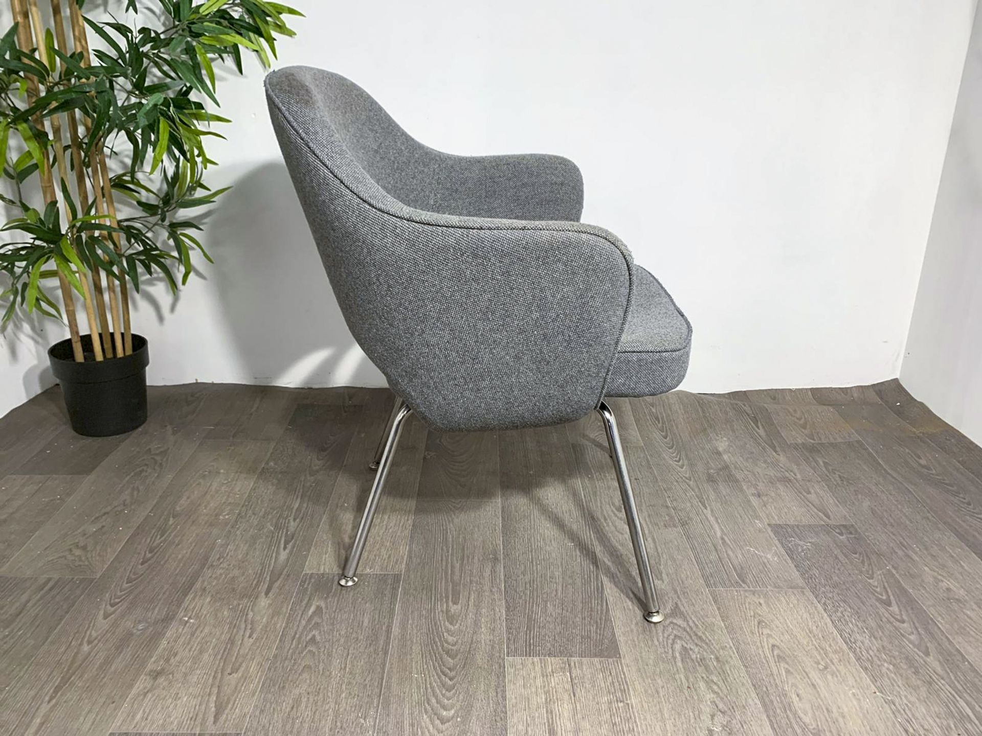 Grey Fabric Commercial Grade Chair with Chrome Legs x2 - Image 3 of 9
