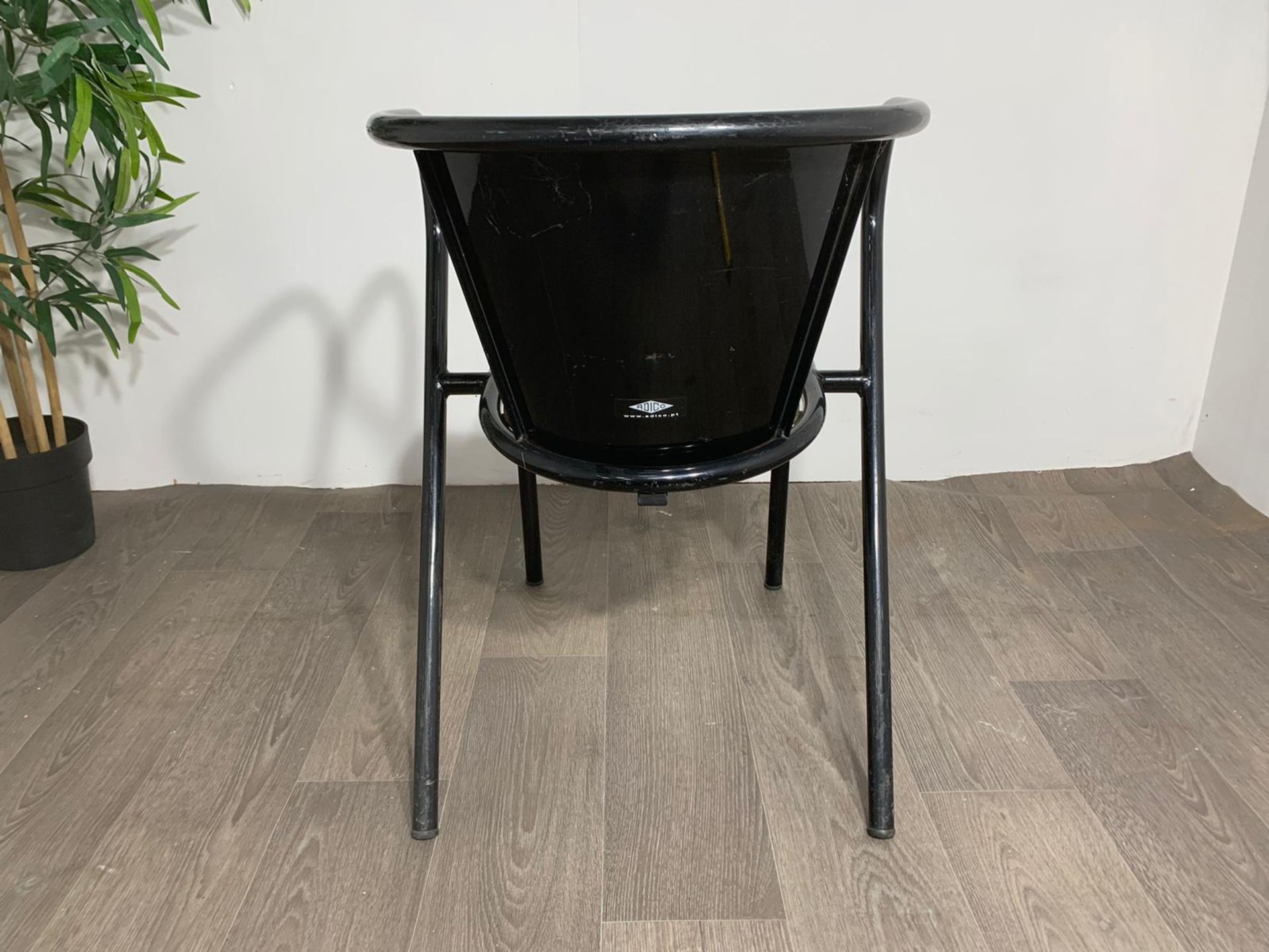 Adico 5008 Black Chair With Wooden Seat - Image 4 of 10
