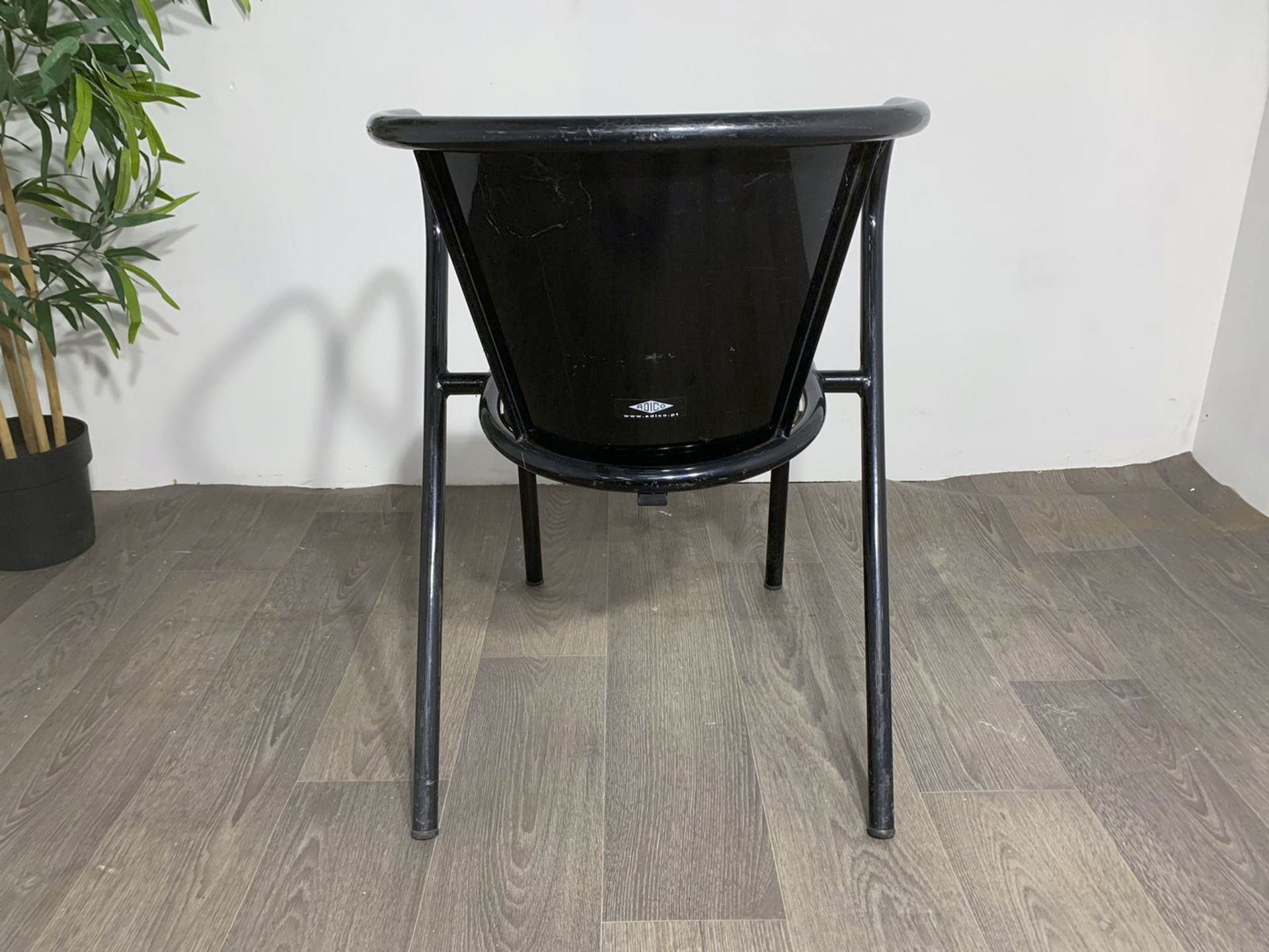 Adico 5008 Black Chair With Wooden Seat - Image 3 of 8