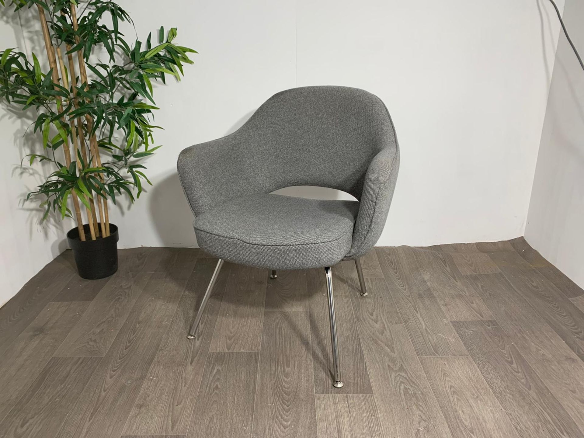 Grey Fabric Commercial Grade Chair with Chrome Legs x2 - Image 3 of 12