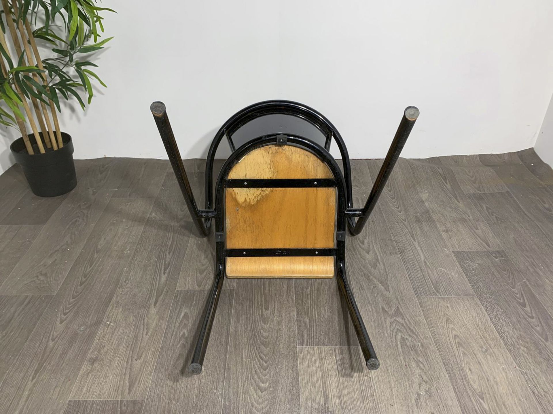 Adico 5008 Black Chair With Wooden Seat - Image 7 of 8