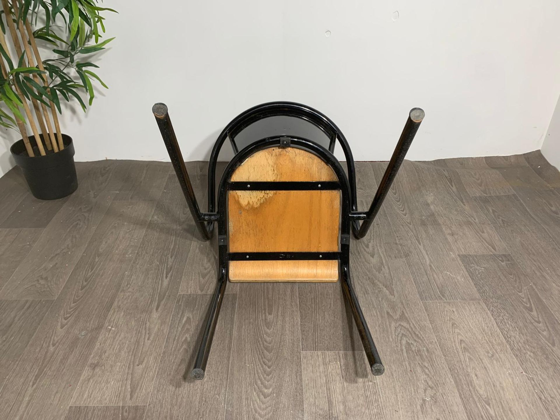 Adico 5008 Black Chair With Wooden Seat - Image 8 of 10