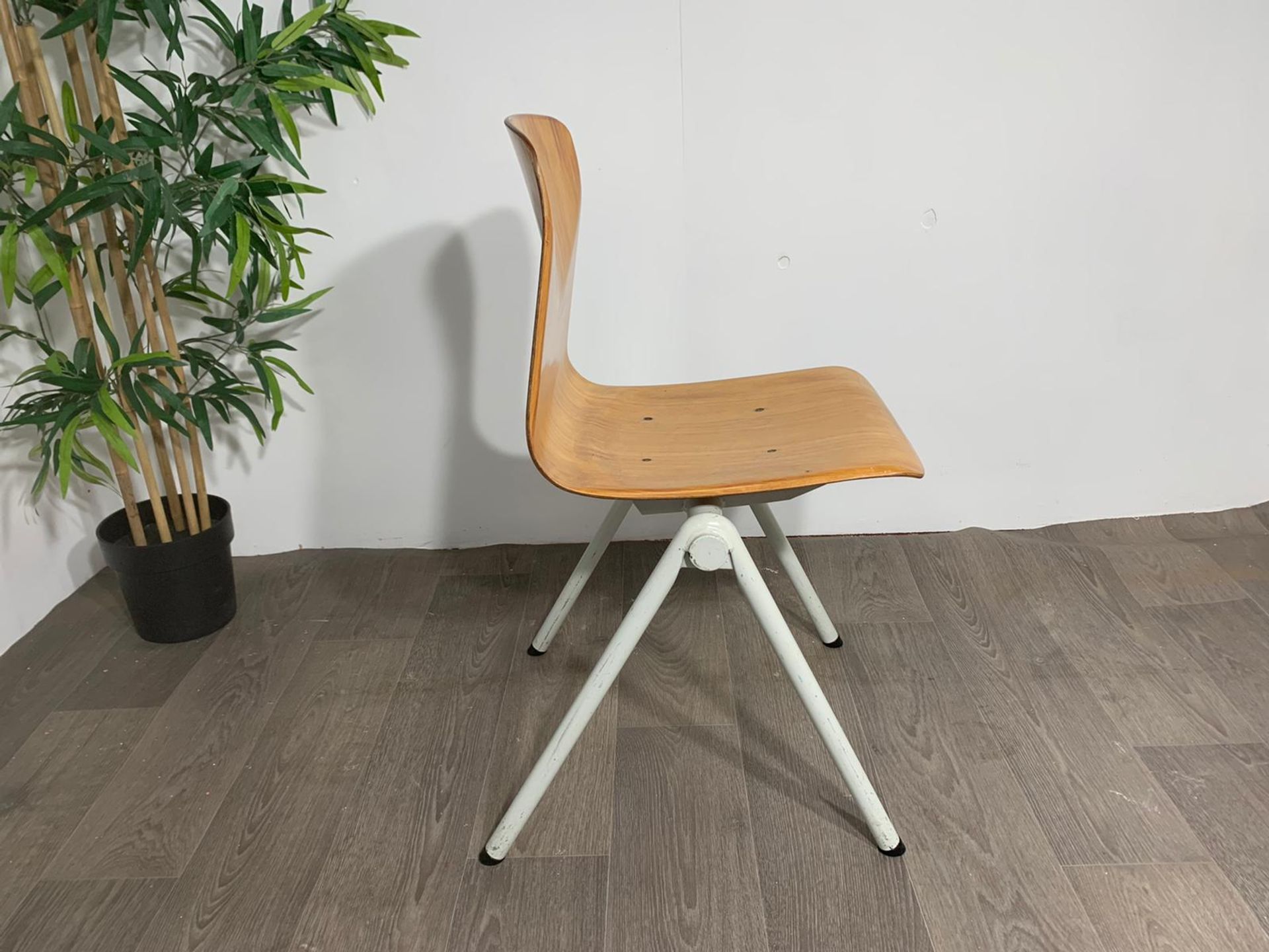 Mid Century Wooden Chair with Steel Legs - Image 8 of 10