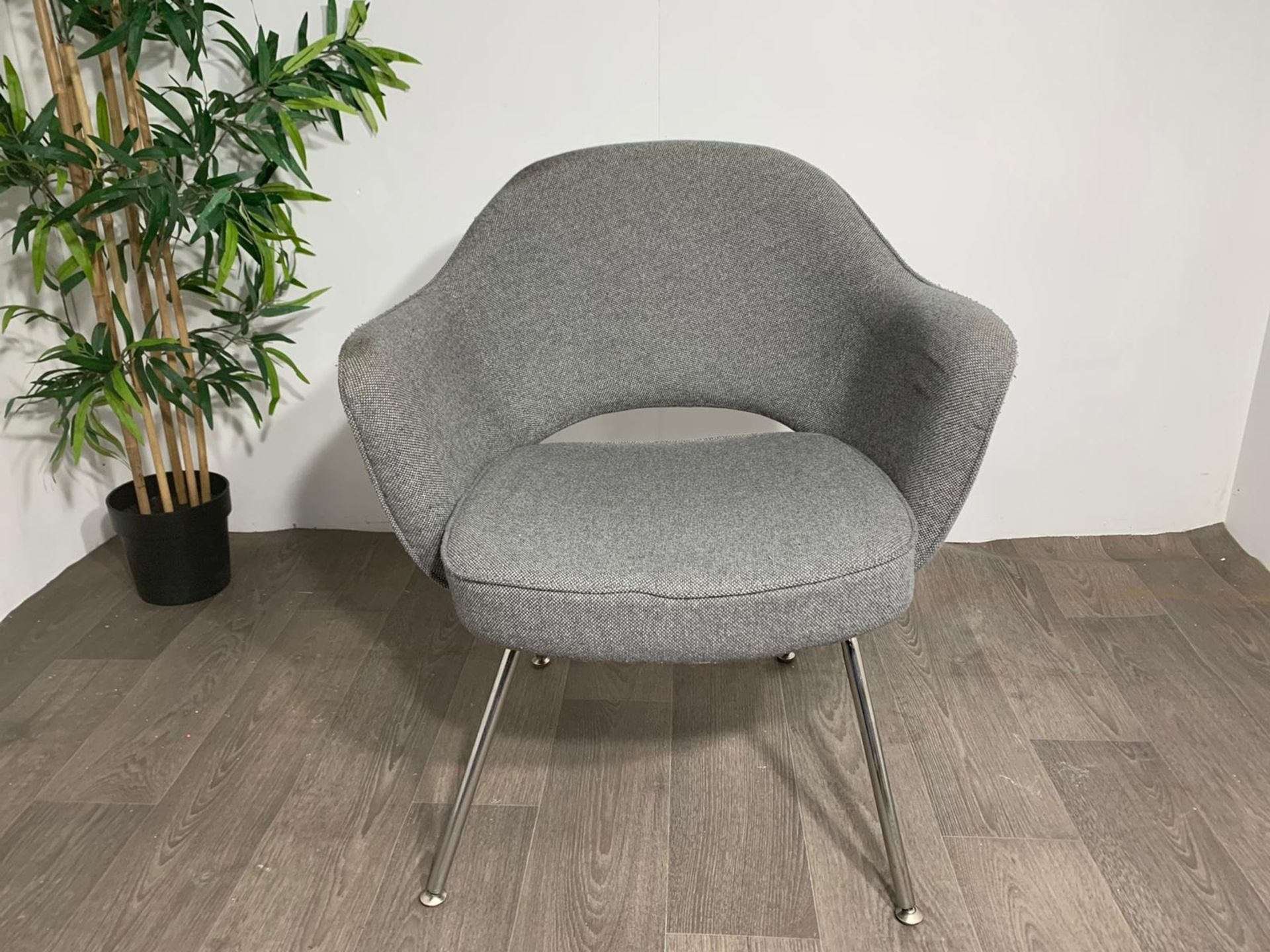 Grey Fabric Commercial Grade Chair with Chrome Legs x2 - Image 4 of 12