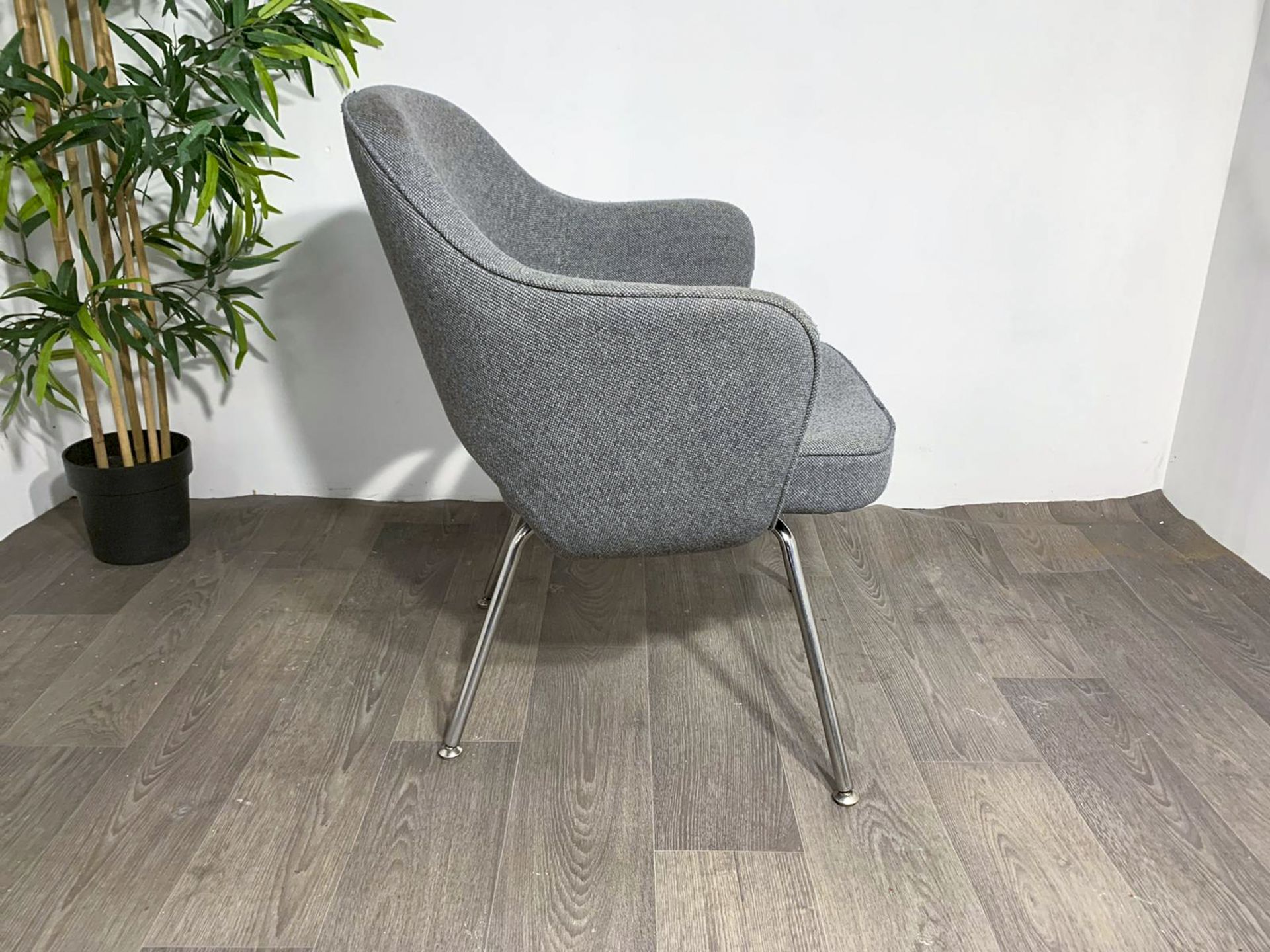 Grey Fabric Commercial Grade Chair with Chrome Legs x2 - Image 3 of 8