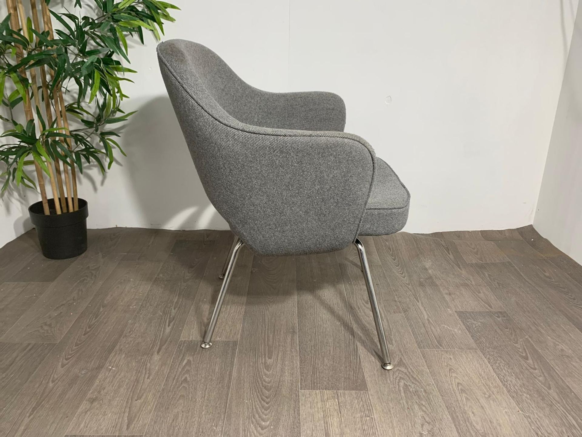 Grey Fabric Commercial Grade Chair with Chrome Legs x2 - Image 5 of 8