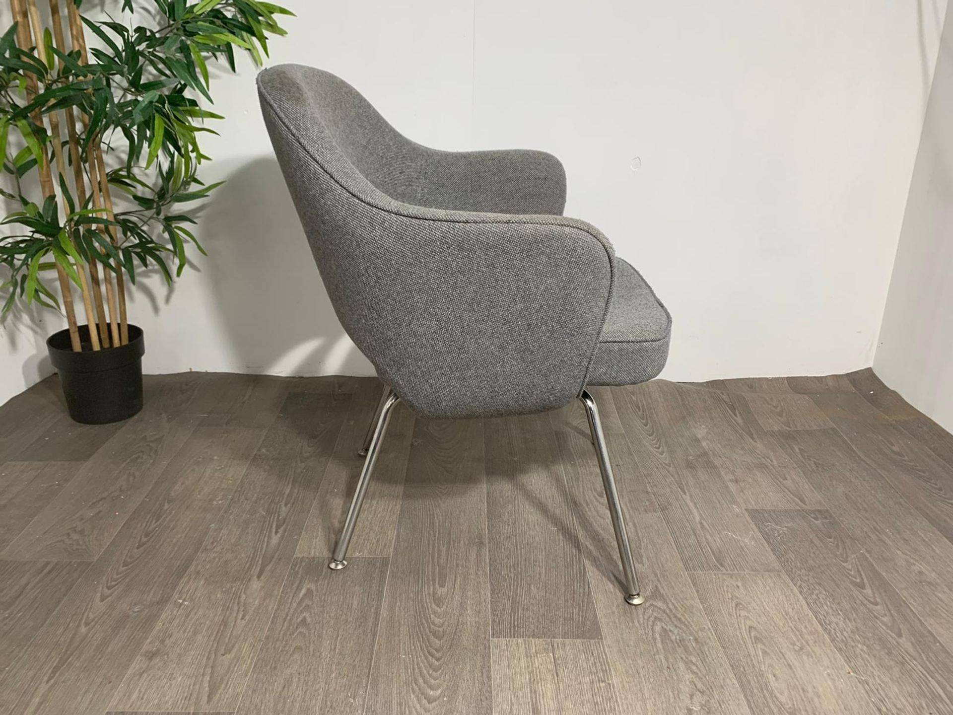 Grey Fabric Commercial Grade Chair with Chrome Legs x2 - Image 6 of 12