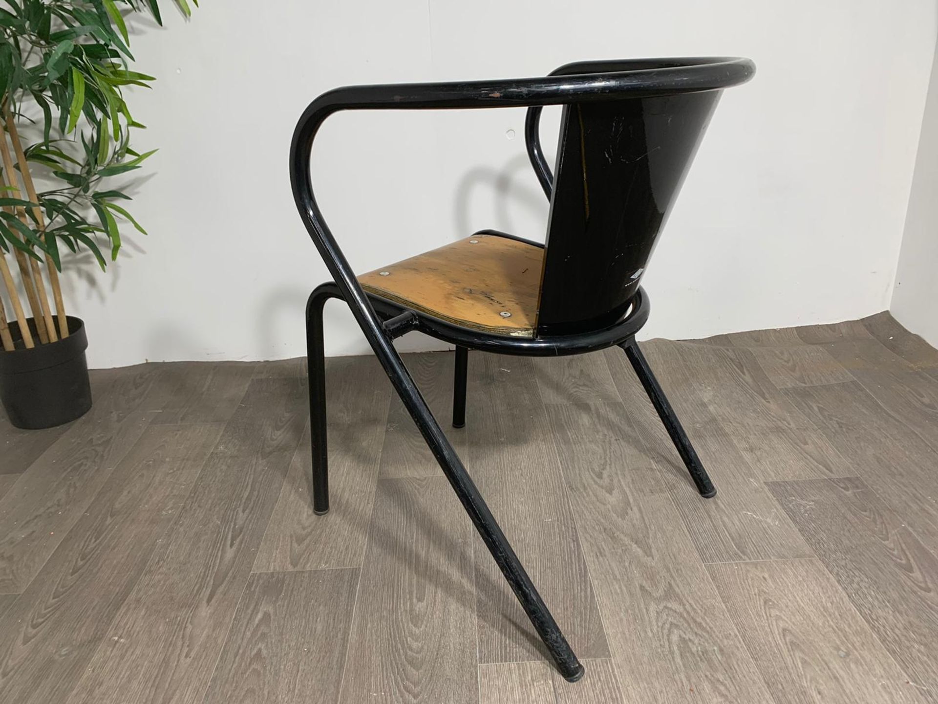 Adico 5008 Black Chair With Wooden Seat - Image 5 of 10