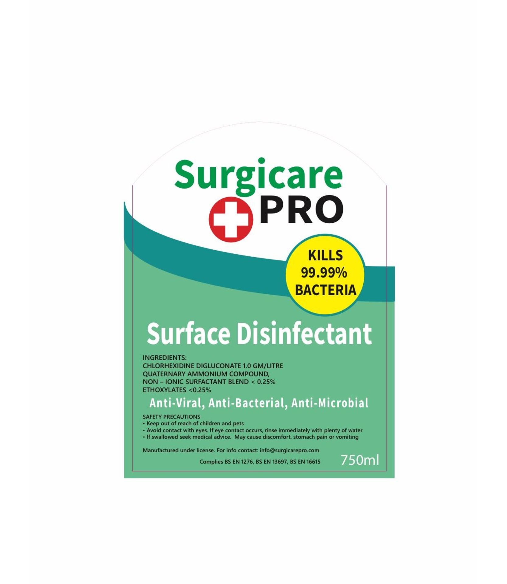 60 boxes. Each Box Contains 10 Surgicare Pro Surface Disinfectant Spray - Image 2 of 3