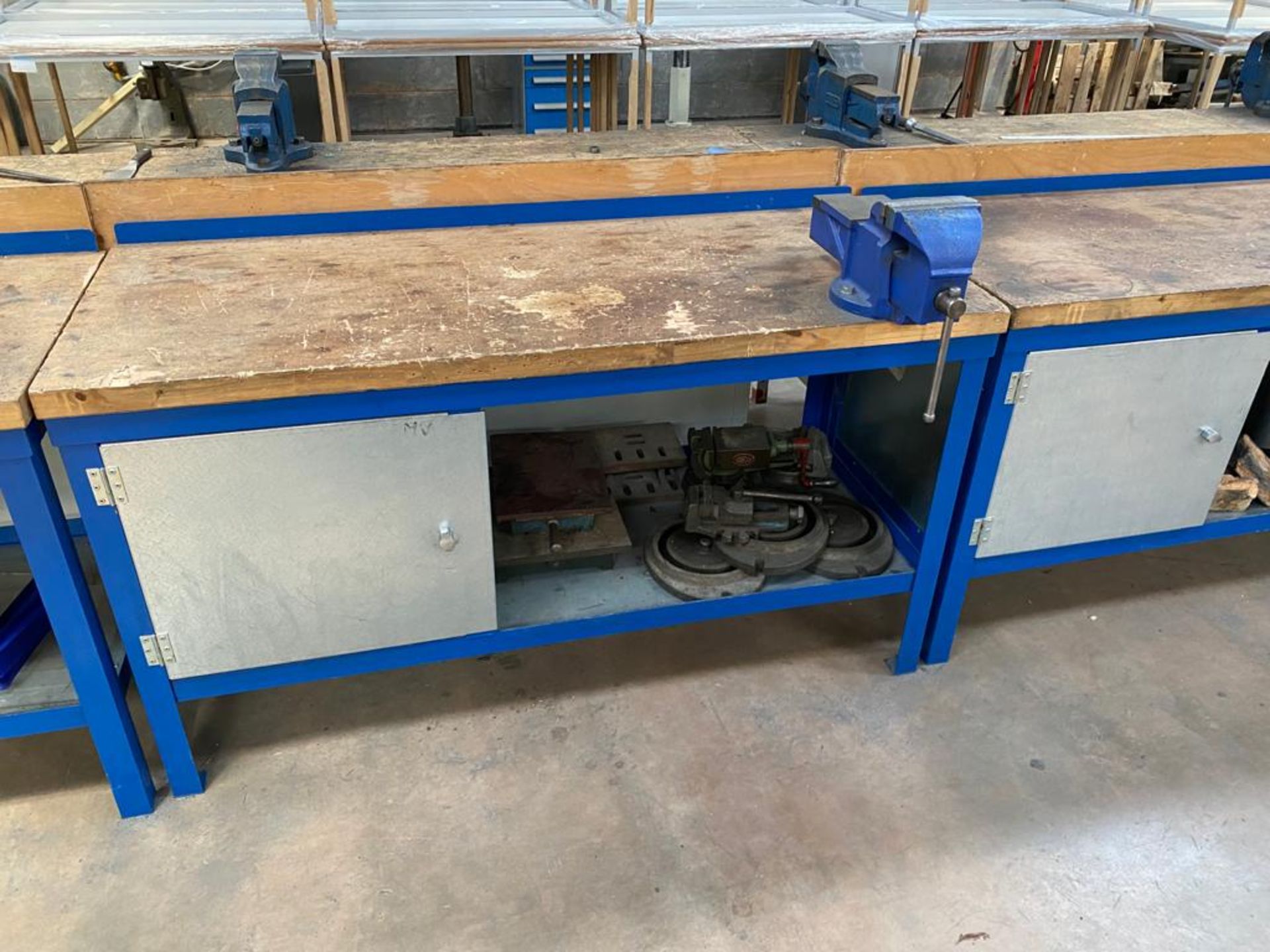 Steel Workbench with Wooden Top - Image 2 of 5