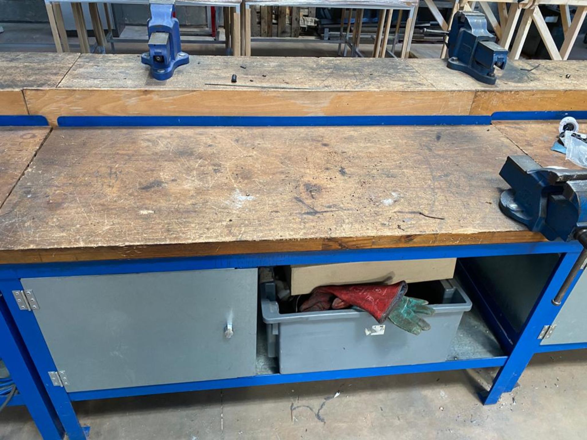 Steel Workbench with Wooden Top - Image 2 of 5