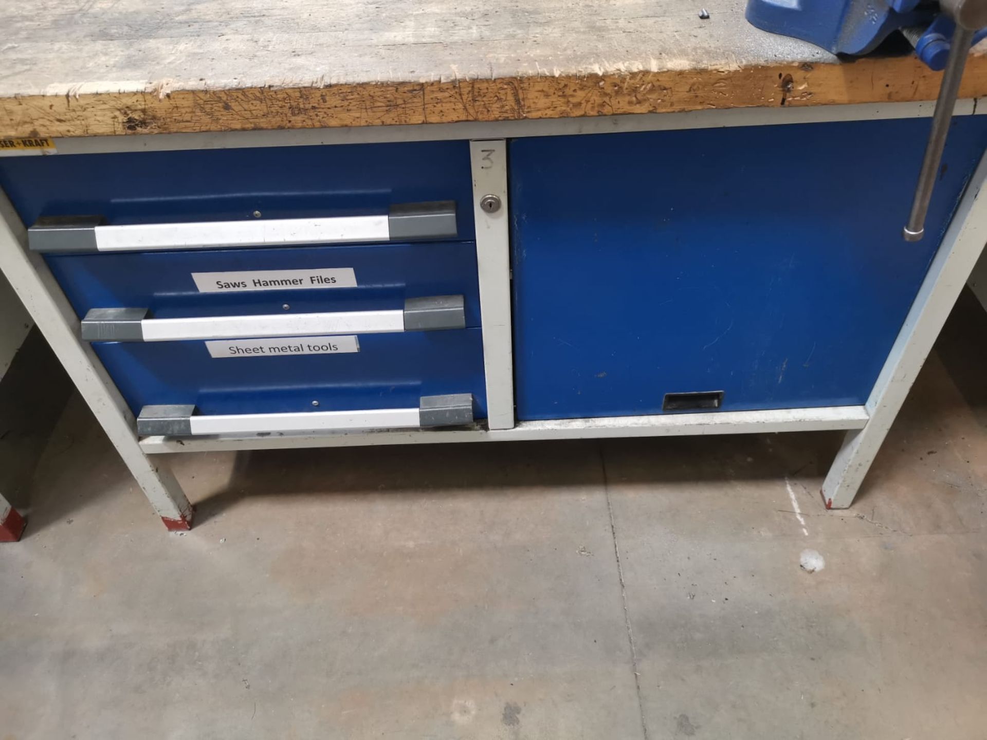 Steel Workbench with Wooden Top