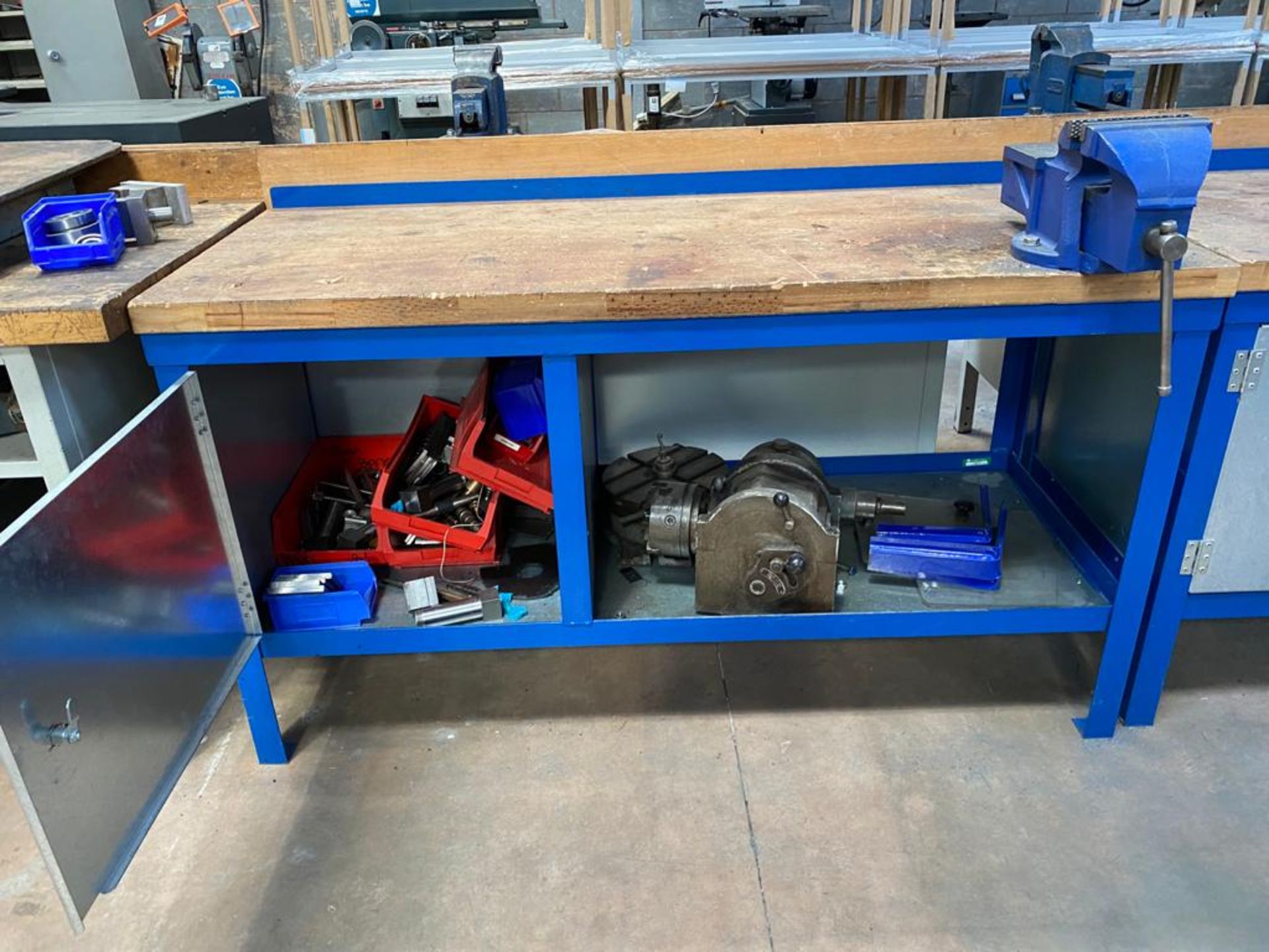 Steel Workbench with Wooden Top - Image 3 of 5