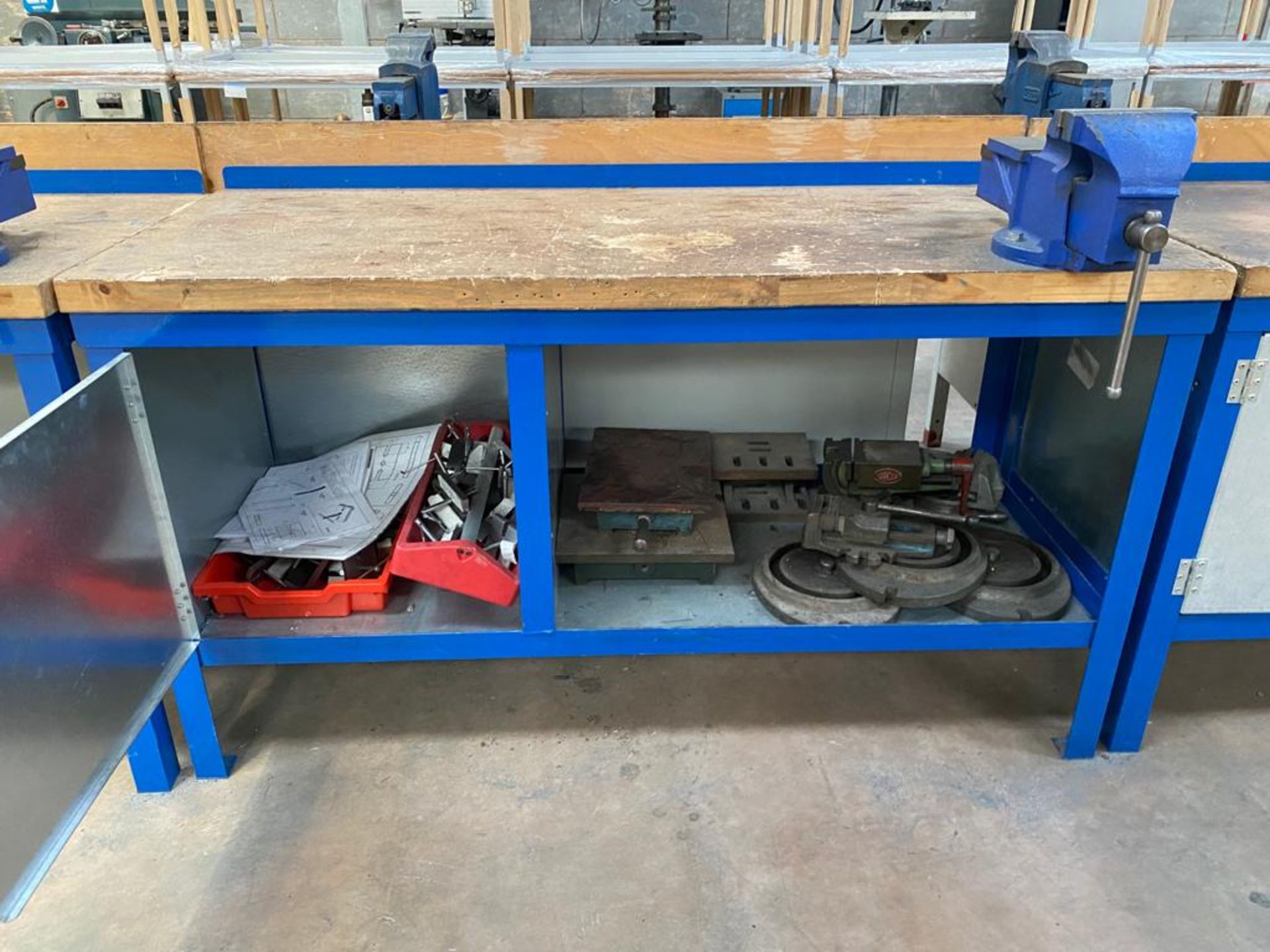 Steel Workbench with Wooden Top - Image 3 of 5