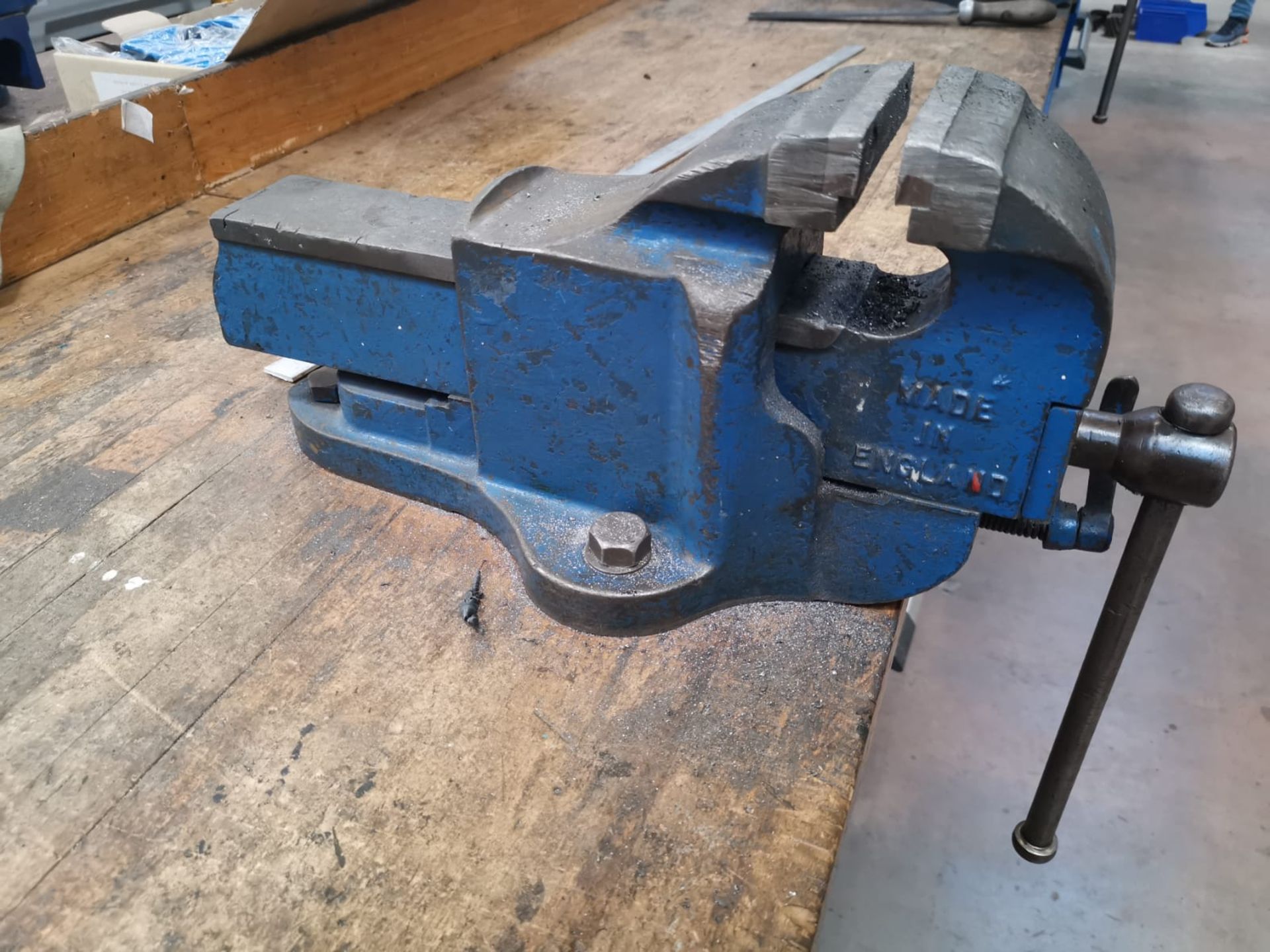 Steel Workbench with Wooden Top - Image 5 of 6