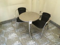 Chrome Frame Chairs x 2 and chrome bistro table