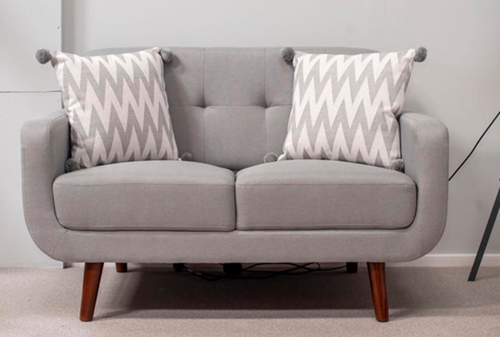 Dark Grey Fabric Sofa 2 Seater